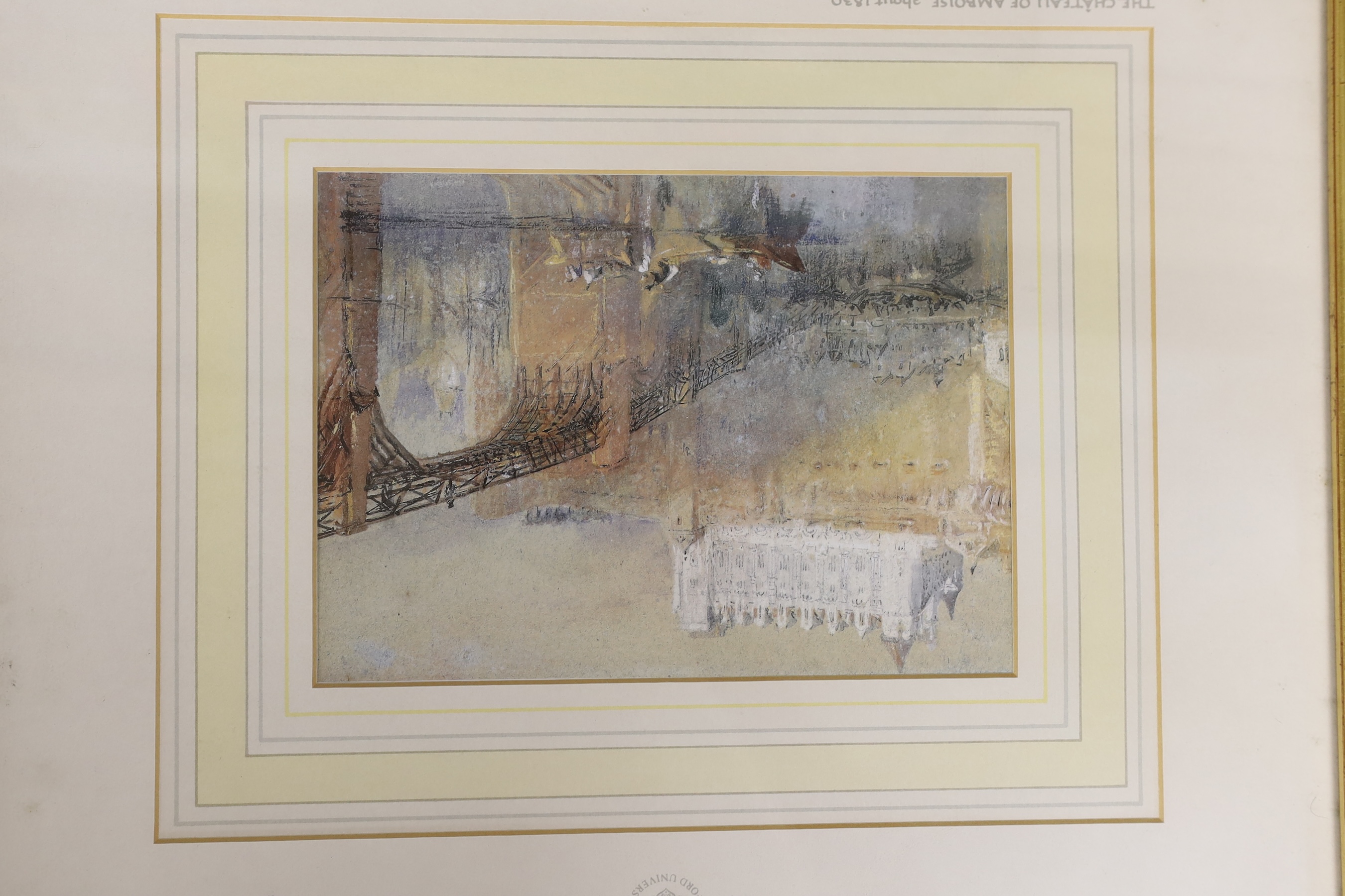 After J M W Turner, six colour prints, Famous landscapes with COA's from the Ashmolian Museum edition, 14 x 19cm